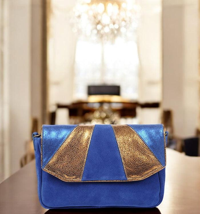 antoinette ameska Petit Sac AVOLA Bleu Indigo/Bronze