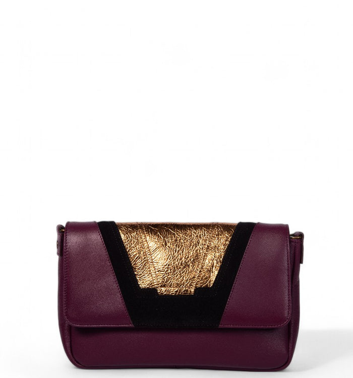 Antoinette Ameska Petit Sac TOKYO Bordeaux/Craquelé Bronze