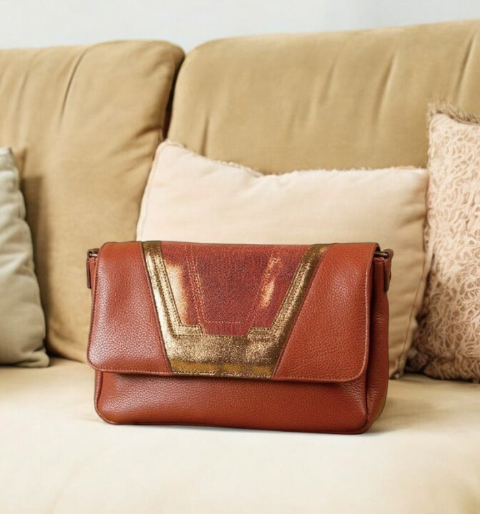 antoinette ameska Petit Sac TOKYO Tabac/Lézard Tabac