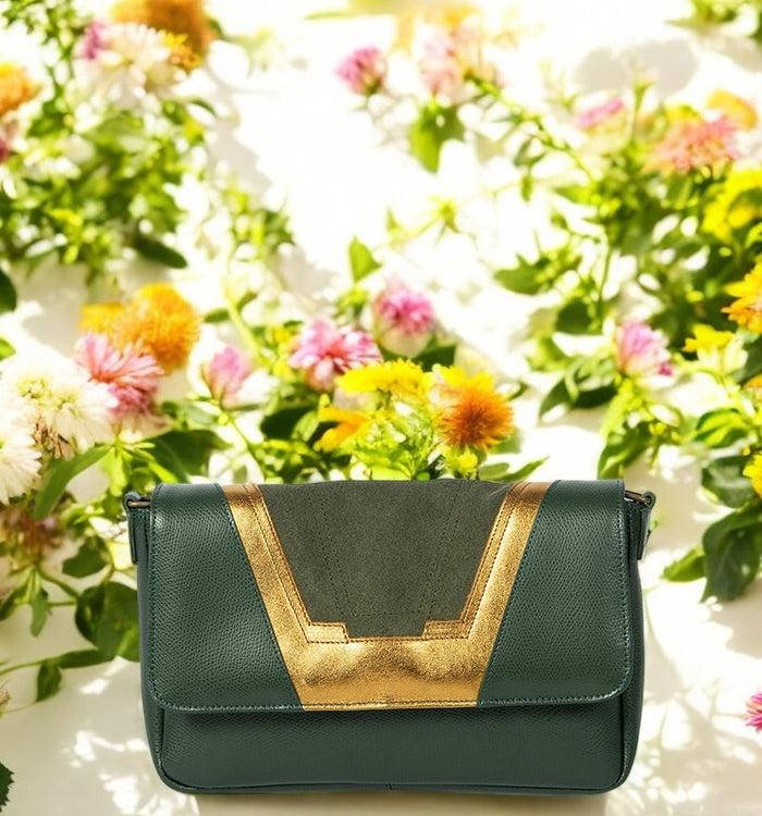 Antoinette Ameska Petit Sac TOKYO Vert Forêt/Bronze