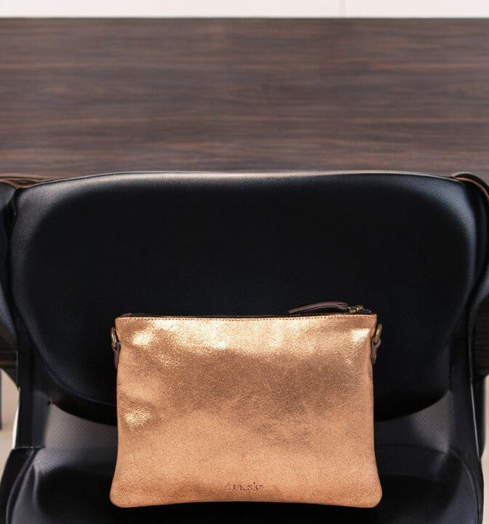 Antoinette Ameska Pochette GIZEH Bordeaux/Paillette Ambre