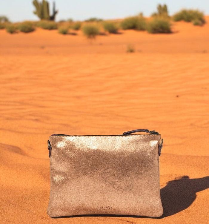Antoinette Ameska Pochette GIZEH Bordeaux/Paillette Ambre
