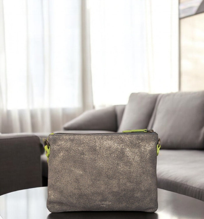 Antoinette Ameska Pochette GIZEH Vert Citron/Bordeaux