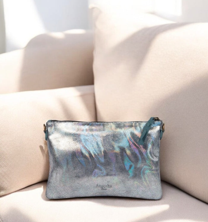 Antoinette Ameska Pochette LOUXOR Bleu Denim/Lézard Or