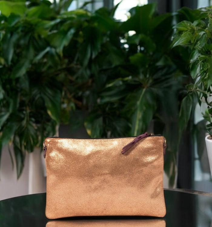 Antoinette Ameska Pochette LOUXOR Bordeaux/Paillette Ambre