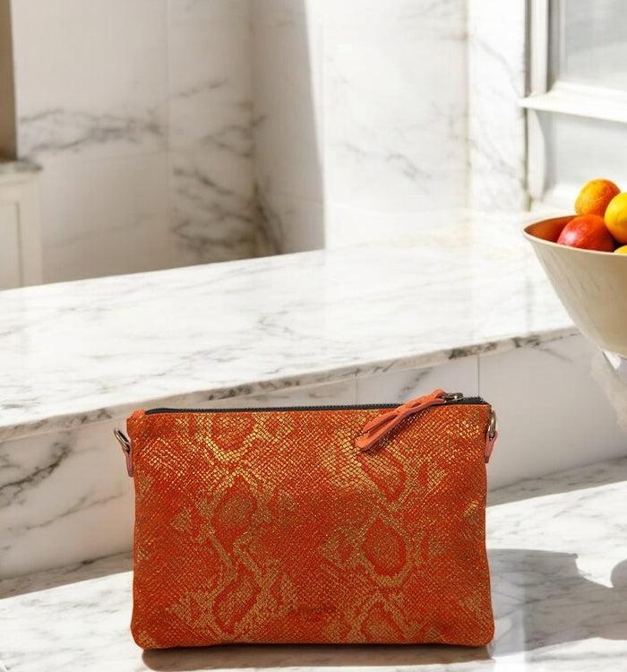 Antoinette Ameska Pochette LOUXOR Camel/Poil Vachette Argent