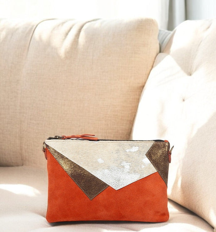 Antoinette Ameska Pochette LOUXOR Camel/Poil Vachette Argent