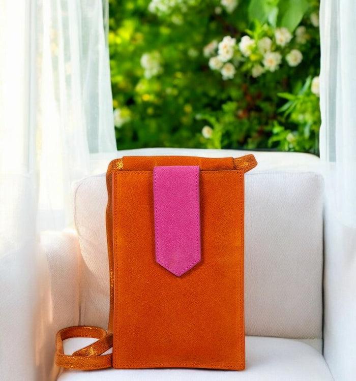 Antoinette Ameska Pochette Téléphone TEMARA Agrume/Fuchsia