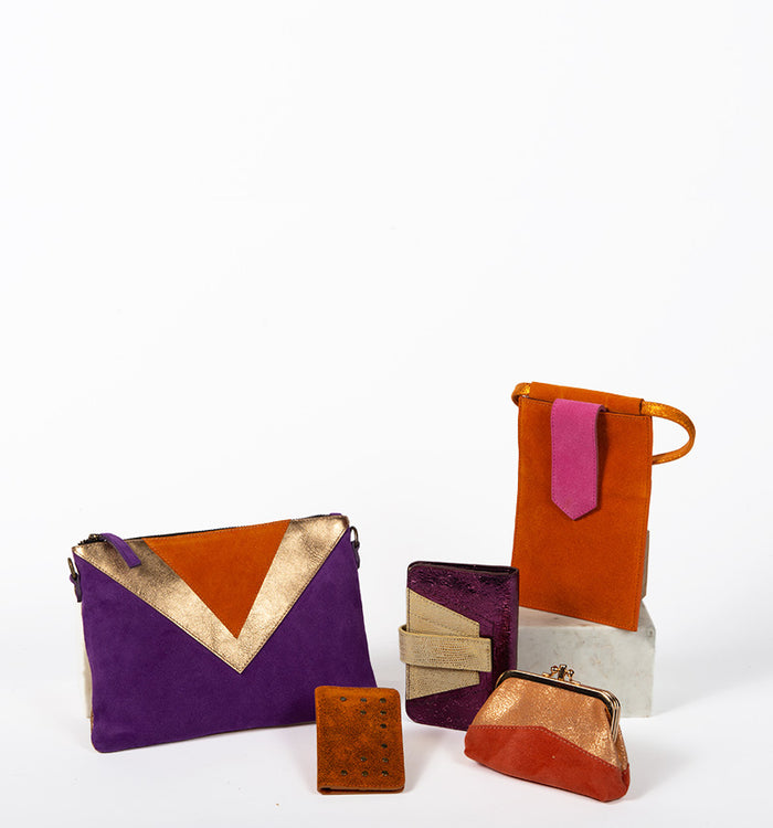 Antoinette Ameska Pochette Téléphone TEMARA Agrume/Fuchsia