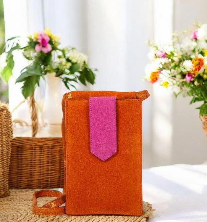 antoinette ameska Pochette Téléphone TEMARA Agrume/Fuchsia