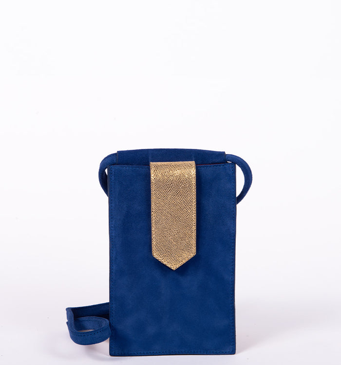 Antoinette Ameska Pochette Téléphone TEMARA Bleu Electrique/Or
