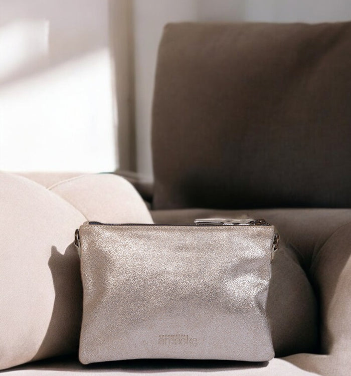 Antoinette Ameska Pochette ZANZIBAR Argent/Paillette Argent