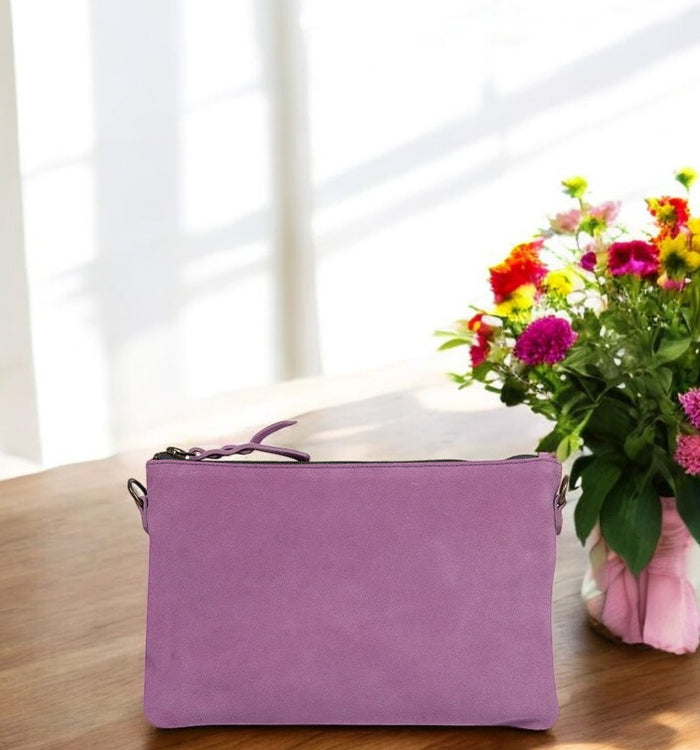 Antoinette Ameska Pochette ZANZIBAR Parme/Paillette Argent