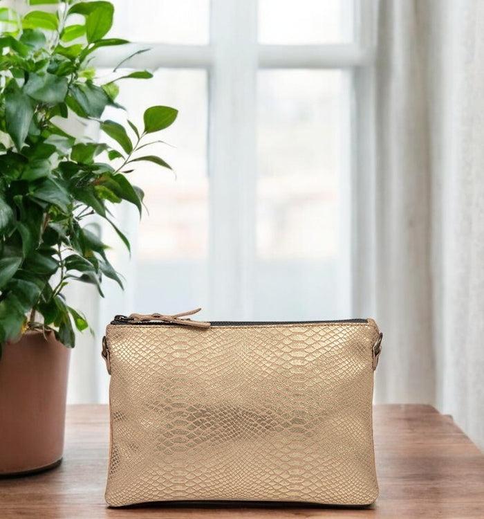 antoinette ameska Pochette ZANZIBAR Python Rose/Tresse Rose