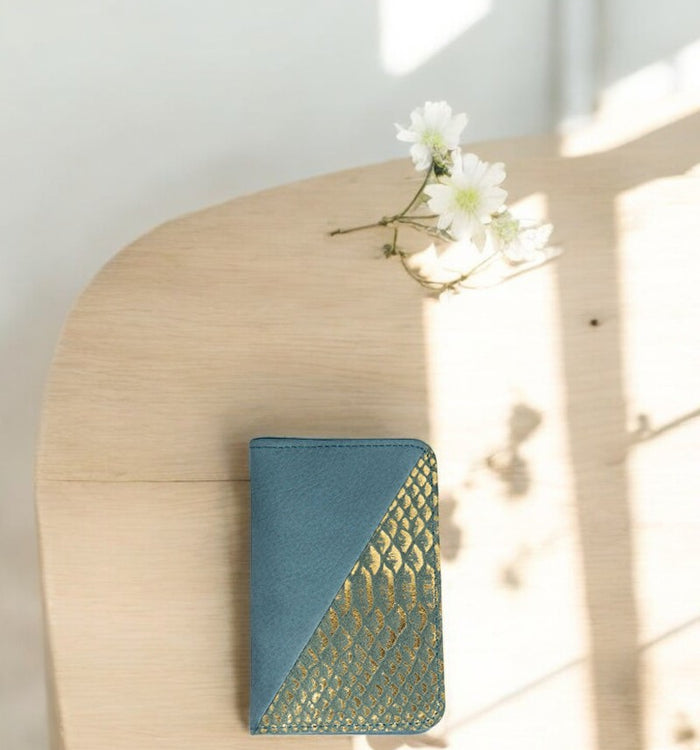 Antoinette Ameska Porte-carte BILBAO Bleu Denim/Python