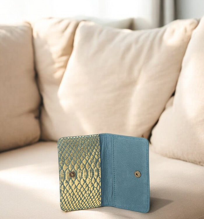 antoinette ameska Porte-carte BILBAO Bleu Denim/Python