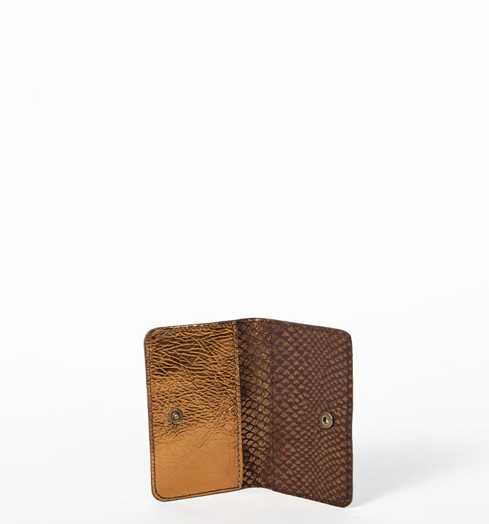 Antoinette Ameska Porte-carte BILBAO Bordeaux Python/Bronze