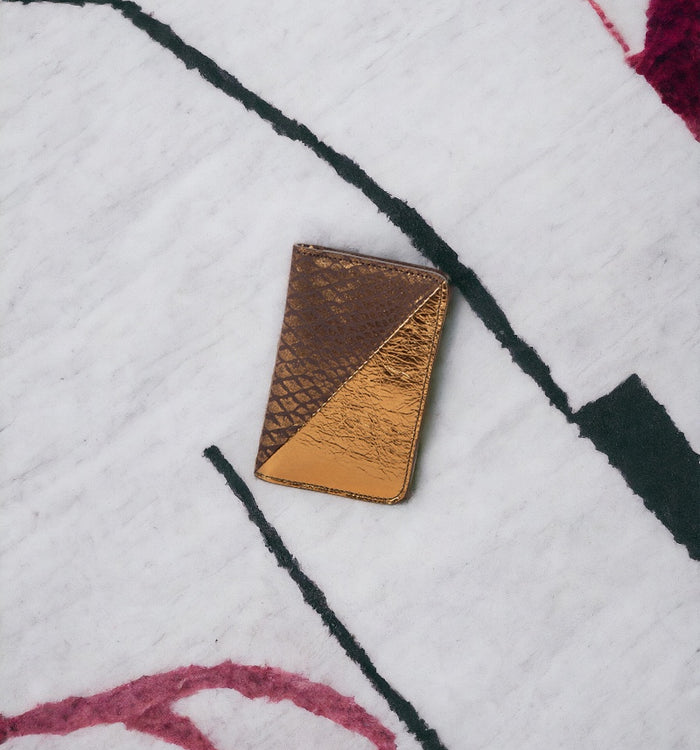 antoinette ameska Porte-carte BILBAO Bordeaux Python/Bronze