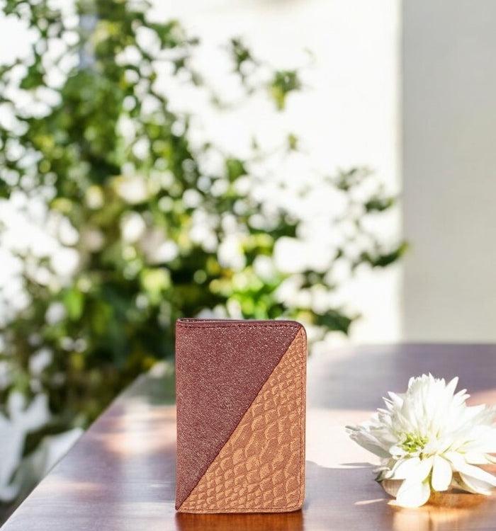 antoinette ameska Porte-carte BILBAO Bordeaux/ Rose Python