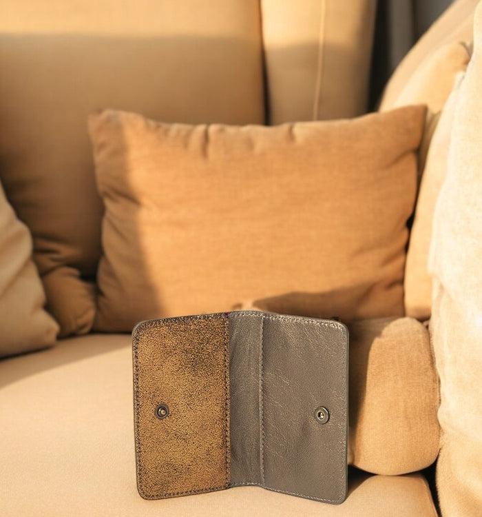 Antoinette Ameska Porte-carte BILBAO Bronze Métal/Paillette Bronze