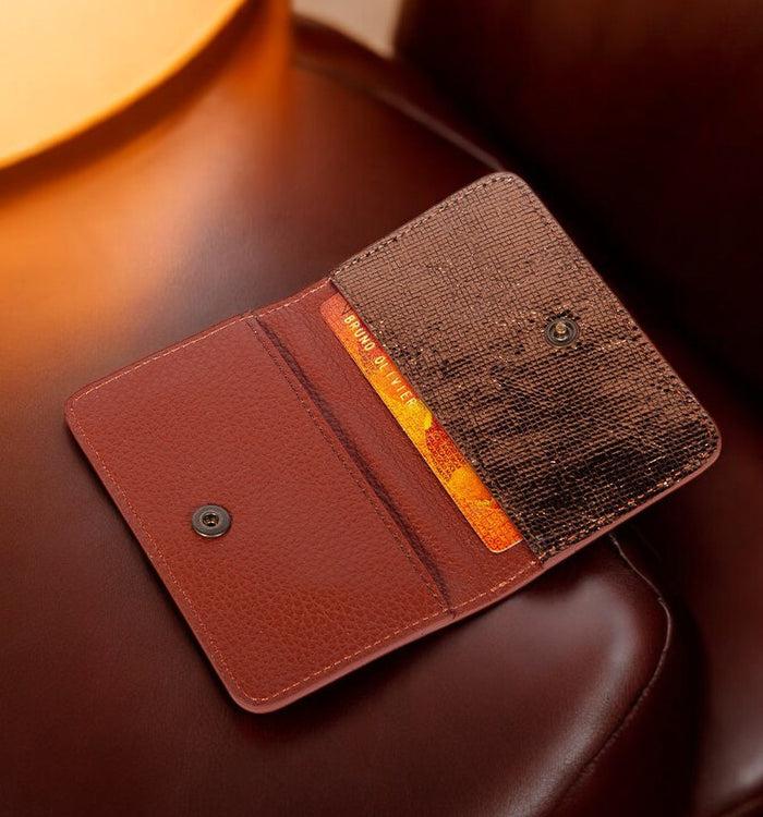 Antoinette Ameska Porte-carte BILBAO Camel/Craquelé Bronze