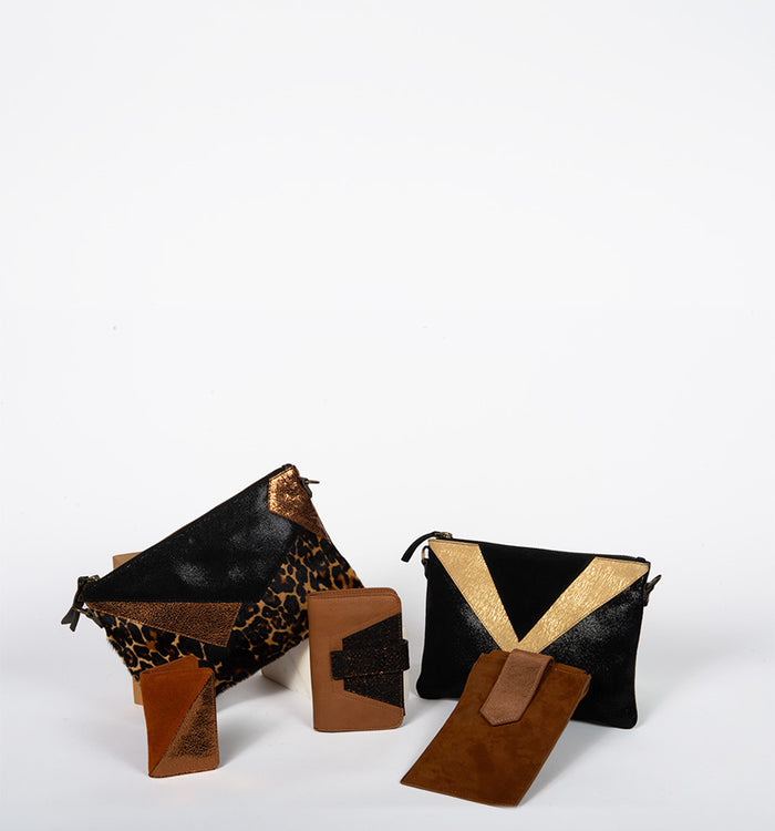 Antoinette Ameska Porte-carte BILBAO Camel/Craquelé Bronze