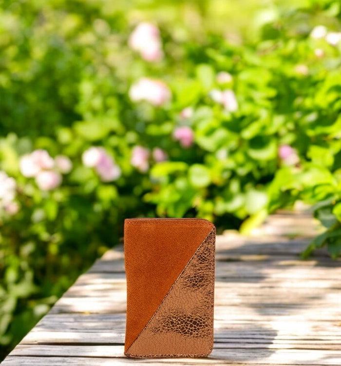 antoinette ameska Porte-carte BILBAO Camel/Craquelé Bronze