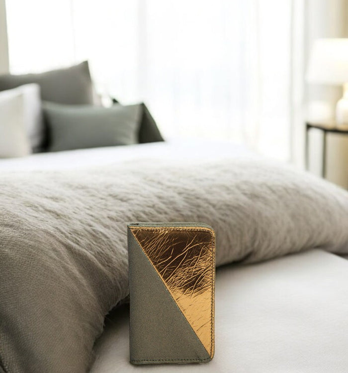 Antoinette Ameska Porte-carte BILBAO Kaki Paillette/Bronze