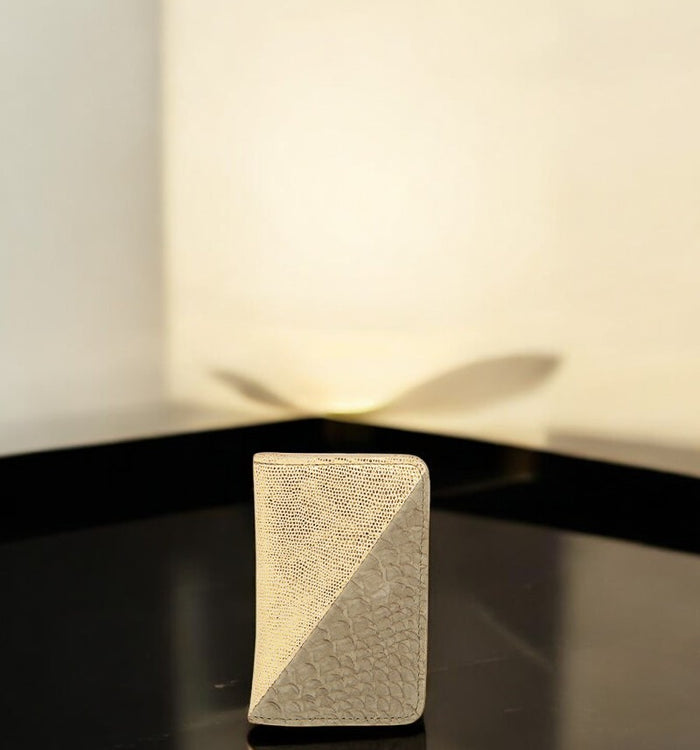 Antoinette Ameska Porte-carte BILBAO Lézard Or/Python Kaki