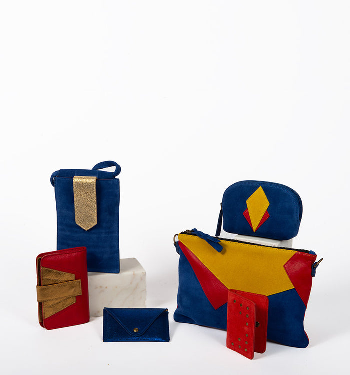 Antoinette Ameska Porte-carte FLORENCE Indigo Paillette