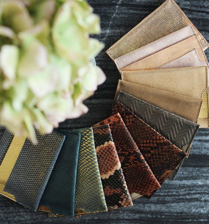 Antoinette Ameska Porte-carte LÉON Beige Argent/Métal Or