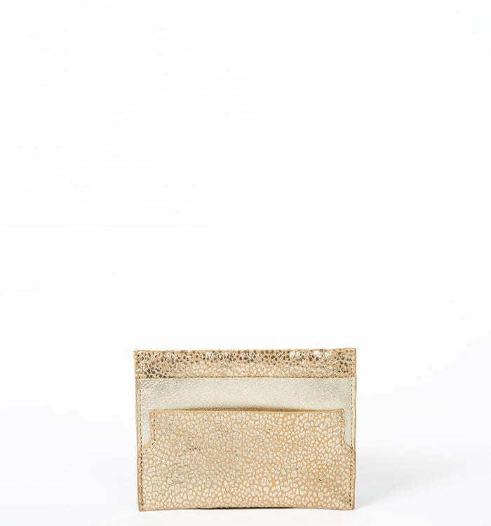 antoinette ameska Porte-carte LÉON Beige Argent/Métal Or