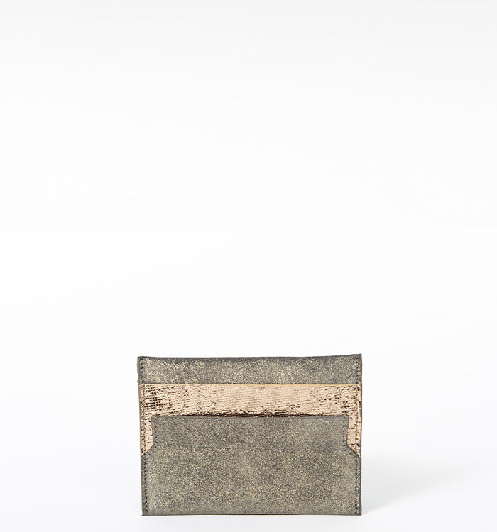 antoinette ameska Porte-carte LÉON Gris Paillette/Craquelé Argent