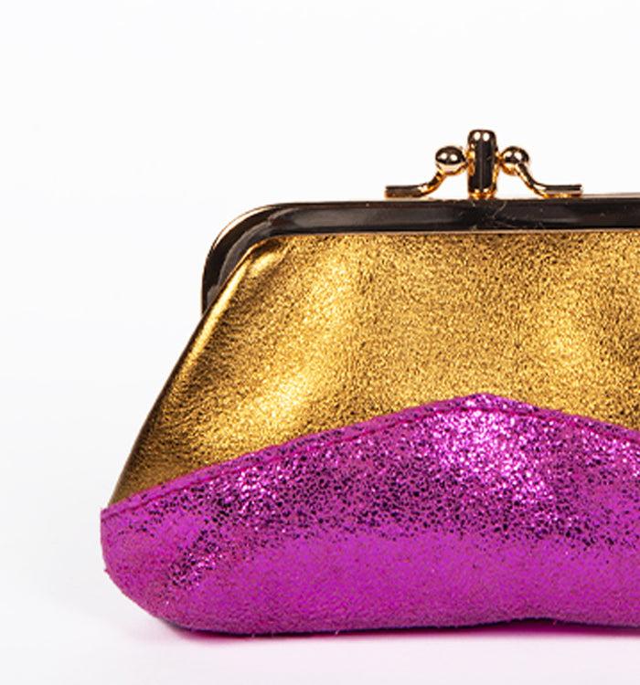 Antoinette Ameska Porte-Monnaie CAPRI Bronze/Fuchsia Paillette