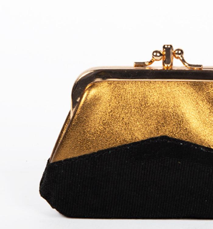 Antoinette Ameska Porte-Monnaie CAPRI Bronze/Lézard Noir