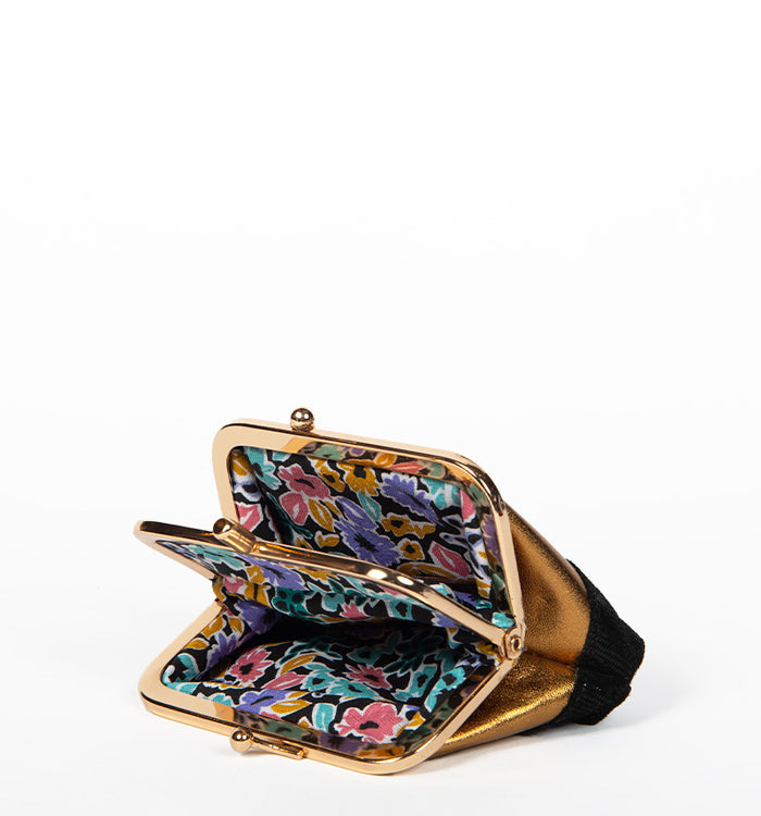 Antoinette Ameska Porte-Monnaie CAPRI Bronze/Lézard Or