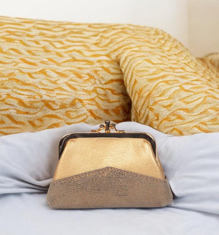 antoinette ameska Porte-Monnaie CAPRI Bronze/Lézard Taupe