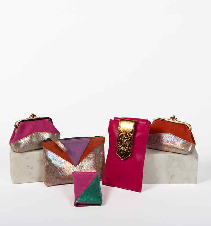 Antoinette Ameska Porte-Monnaie CAPRI Fuchsia/Holo Rose