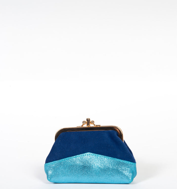 Antoinette Ameska Porte-Monnaie CAPRI Indigo/Paillette Ciel