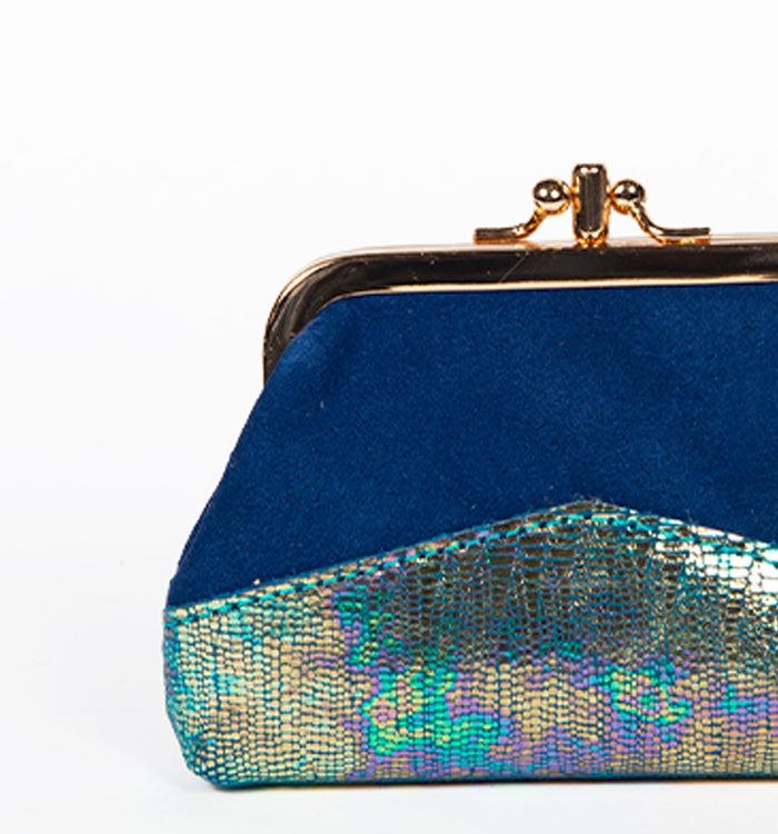 Antoinette Ameska Porte-Monnaie CAPRI Indigo/Python Bleu