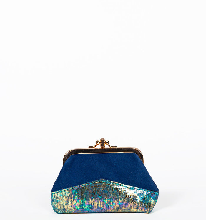 Antoinette Ameska Porte-Monnaie CAPRI Indigo/Python Bleu