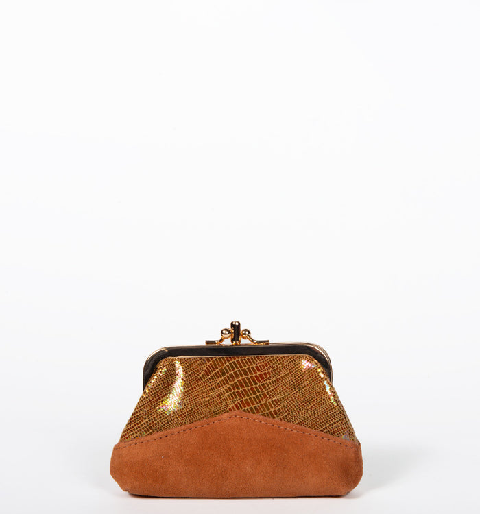 Antoinette Ameska Porte-Monnaie CAPRI Lézard Holo/Camel