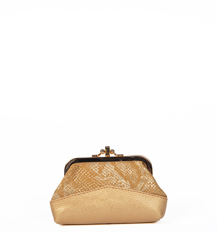 Antoinette Ameska Porte-Monnaie CAPRI Python Camel/Champagne