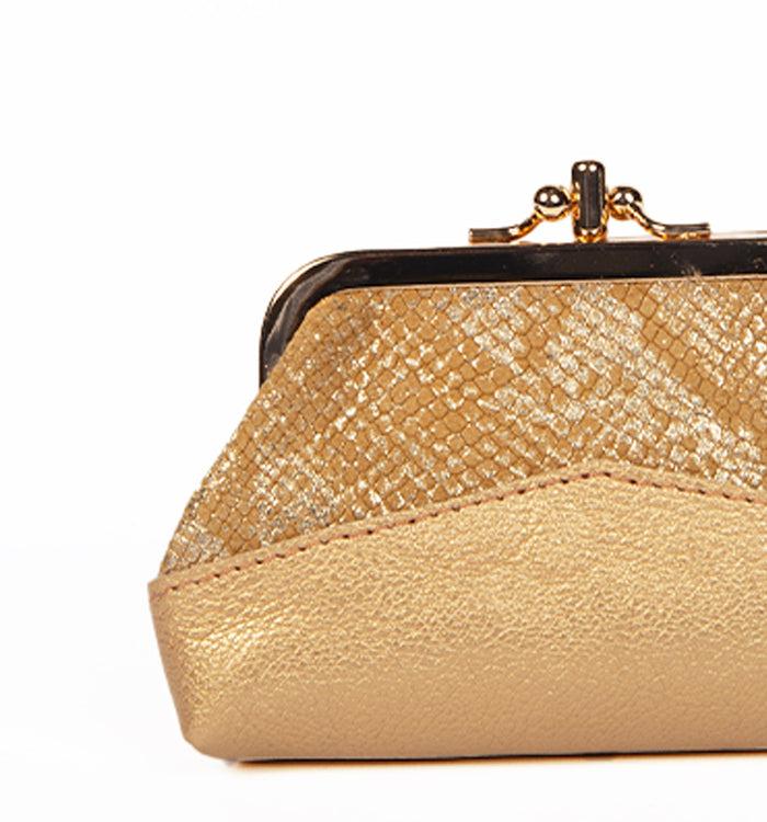 Antoinette Ameska Porte-Monnaie CAPRI Python Camel/Champagne