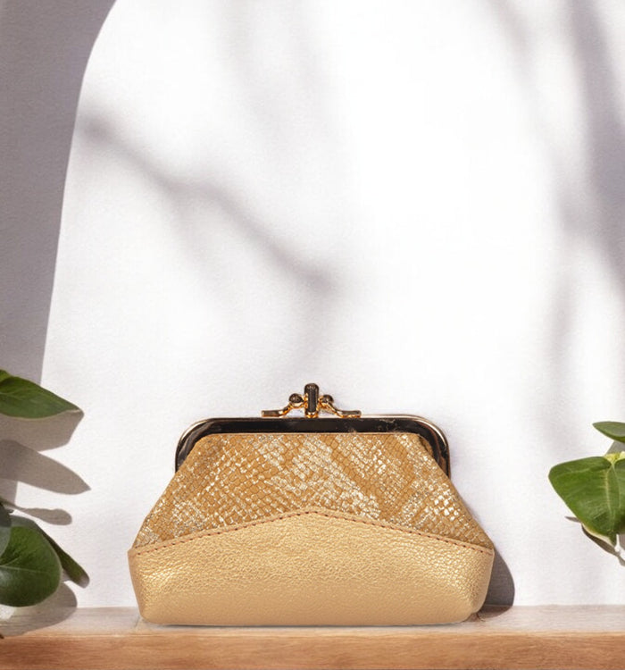 antoinette ameska Porte-Monnaie CAPRI Python Camel/Champagne