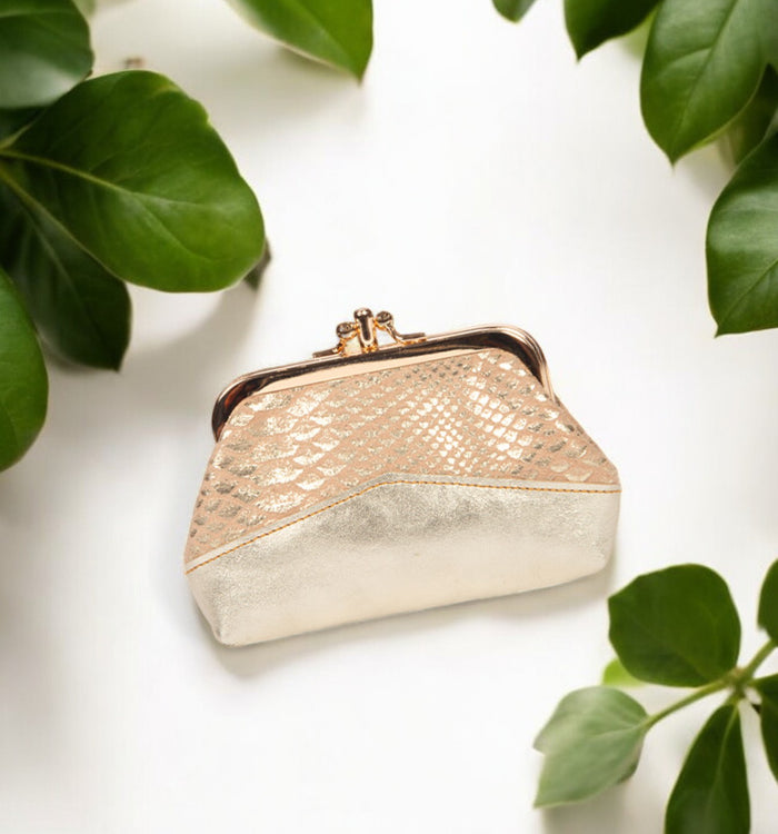 antoinette ameska Porte-Monnaie CAPRI Python Rose/Or