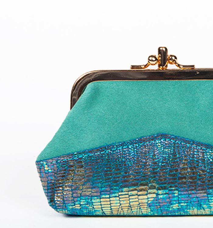 Antoinette Ameska Porte-Monnaie CAPRI Turquoise/Python Bleu