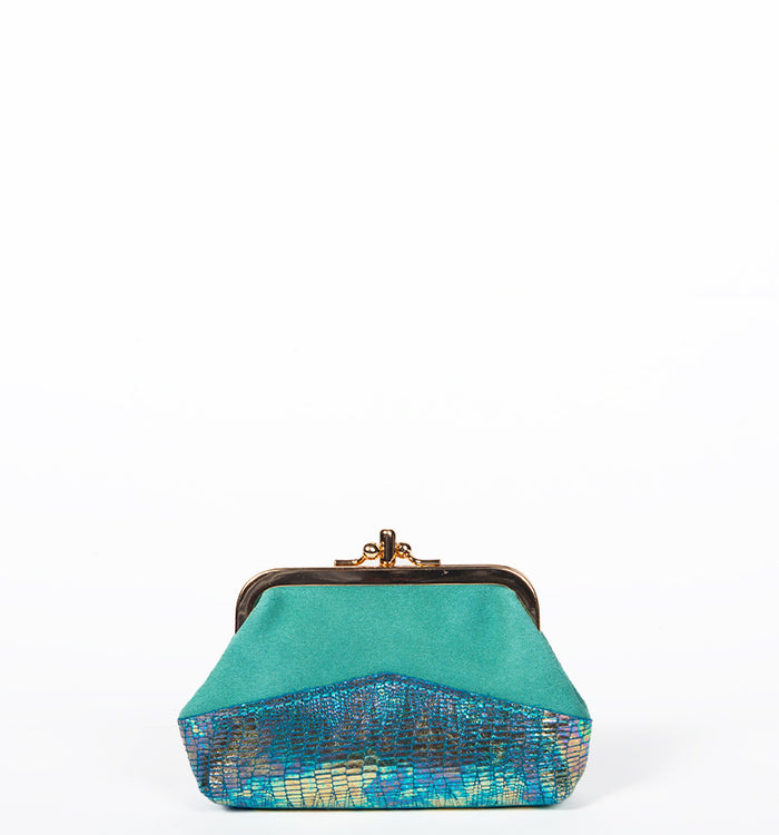 antoinette ameska Porte-Monnaie CAPRI Turquoise/Python Bleu