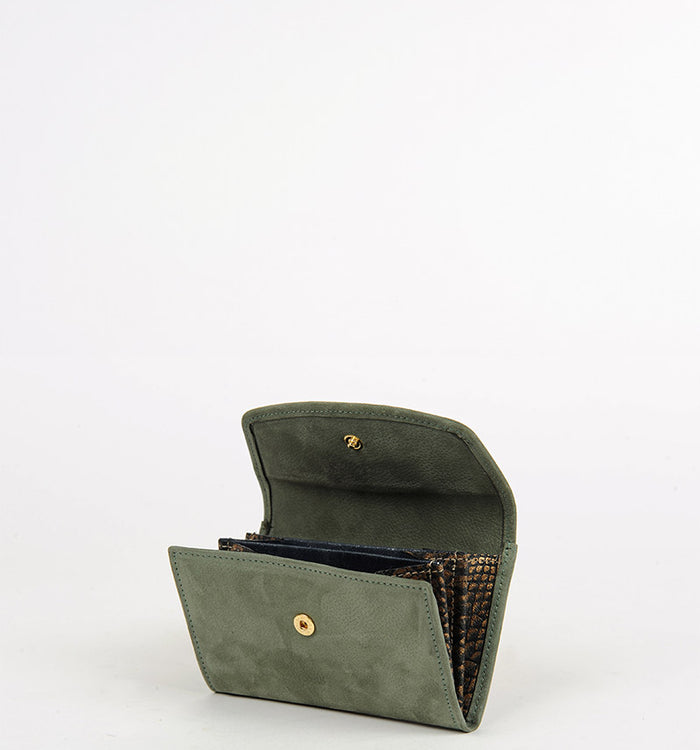 Antoinette Ameska Porte-Monnaie CHICAGO Kaki/Python Noir