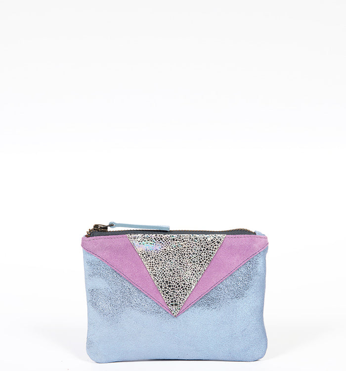 antoinette ameska Porte-Monnaie KHEOPS Bleu Paillette/Hologramme